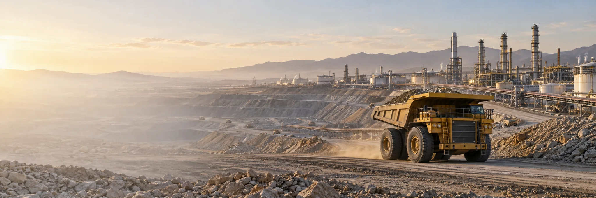 Mining truck at an industrial site
