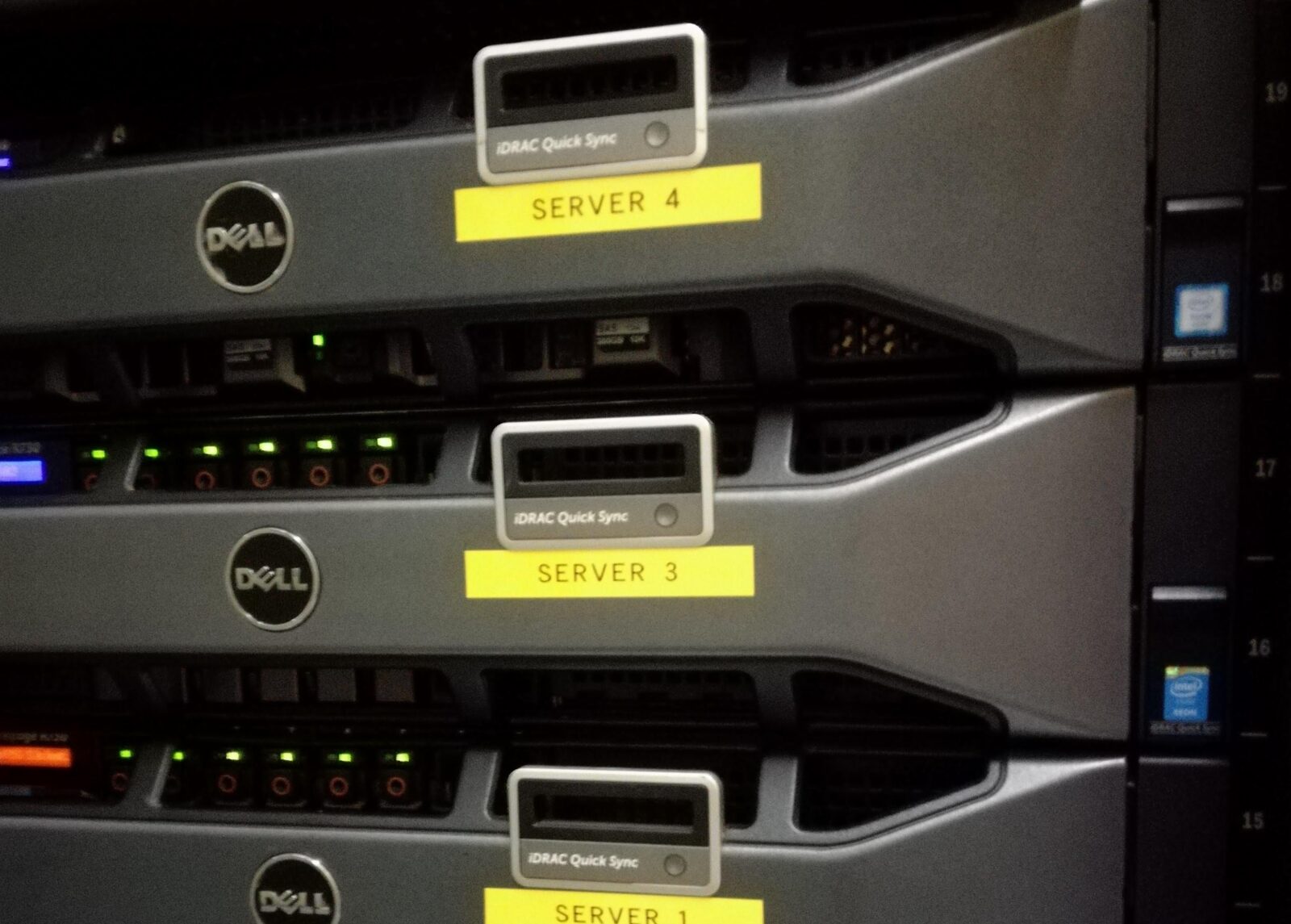 Installed rack-mounted server infrastructure