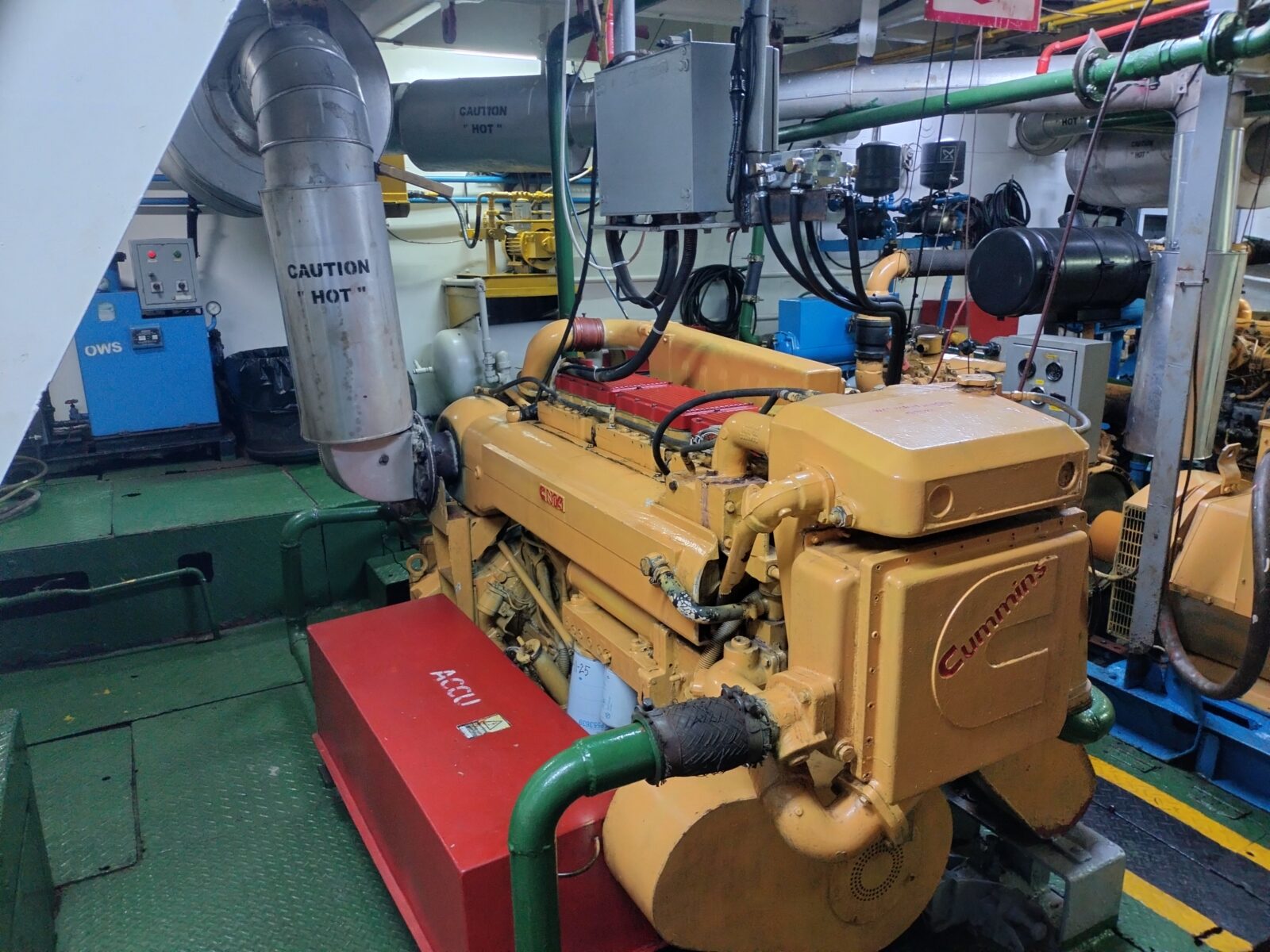 Wider view of the vessel engine-room installation